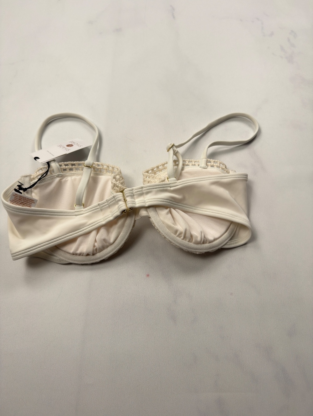 Shade & Shore Bra Off White Crochet Removable Pads - Womens 34C NWT - Picture 2 of 4
